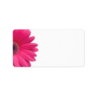 Etiqueta Boda de flores rosadas Gerbera Daisy Dirección en 