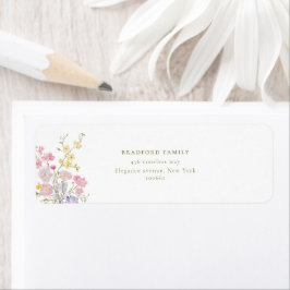Etiqueta Boda de flores silvestres boho elegante