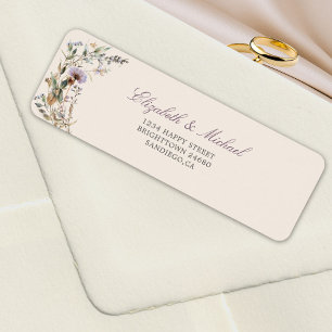 Etiqueta Boda de flores silvestres Moda elegante moderna