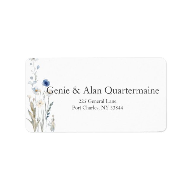 Etiqueta Boda de flores silvestres modernas (Frente)