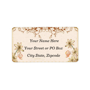 Etiqueta Boda de Flores Vintage