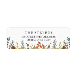 Etiqueta Boda de follaje acuático de animales de Boho rústi