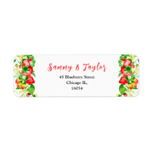 Etiqueta Boda de Fresas y Margaritas