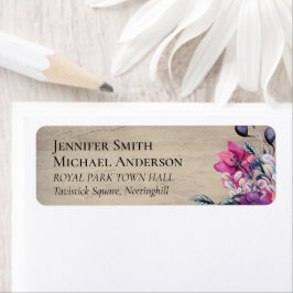 Etiqueta Boda de Fuchsia Floral Woodland