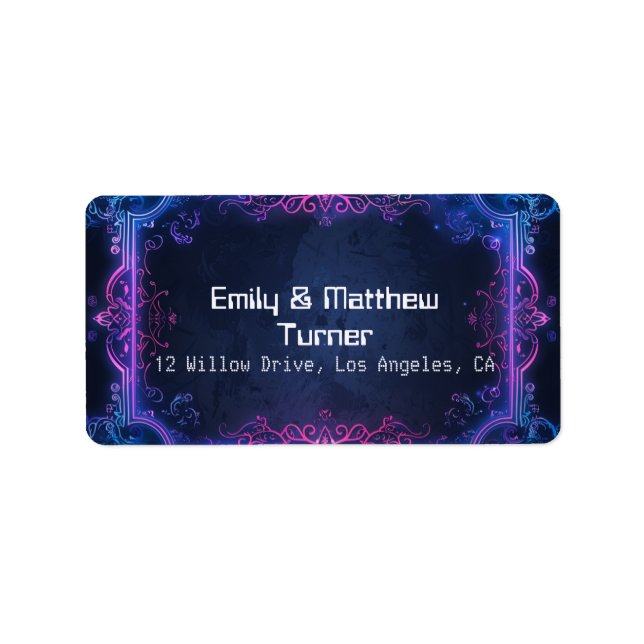 Etiqueta Boda de Fusión Ciber-Medieval (Frente)