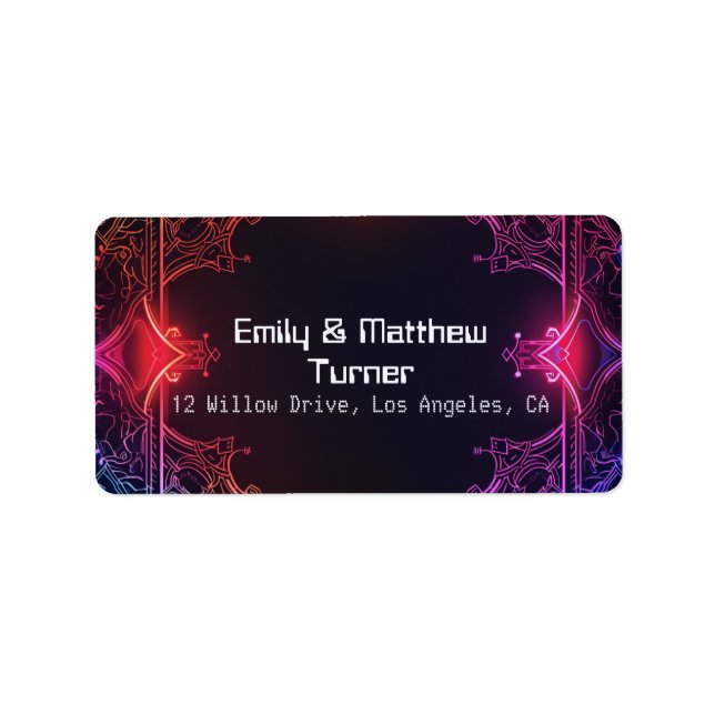 Etiqueta Boda de Fusión Ciber-Medieval (Frente)