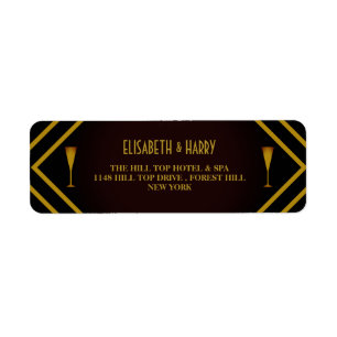 Etiqueta Boda de Gatsby Gold 2020