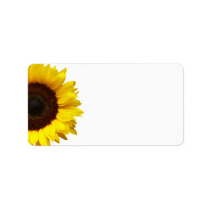 Etiqueta Boda de girasol amarillo o dirección general en bl