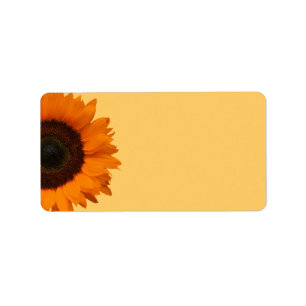 Etiqueta Boda de girasol amarillo o dirección general en bl