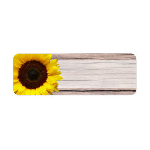 Etiqueta Boda de girasol amarillo o dirección general en bl