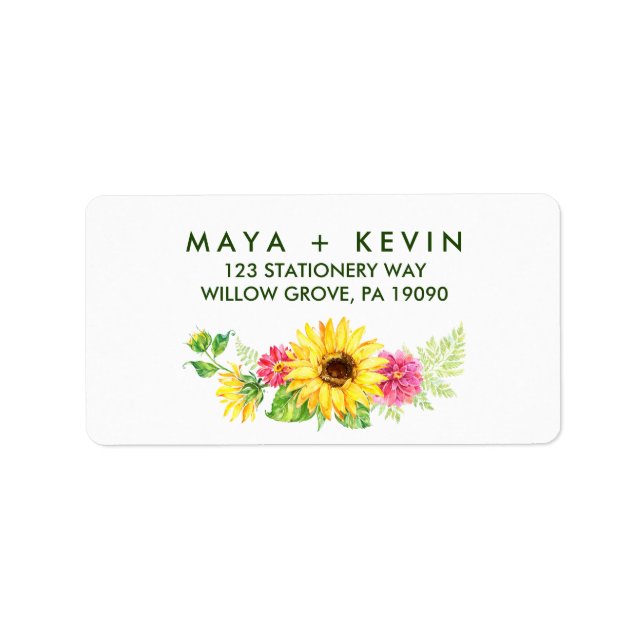 Etiqueta Boda de girasol de verano (Frente)