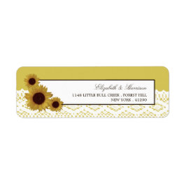 Etiqueta Boda de girasoles y encajes vintage