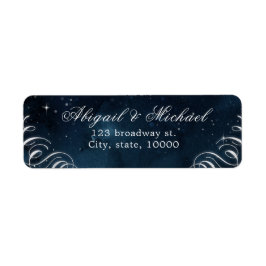 Etiqueta Boda de glam glam de caligrafía vintage de plata d