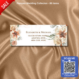 Etiqueta Boda de Grass de Terracotta Pampas