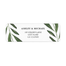 Boda de hoja de acuarela verde elegante moderno