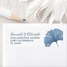 Boda de hoja de Ginkgo azul moderno