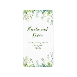 Etiqueta Boda de hojas de eucalipto verde