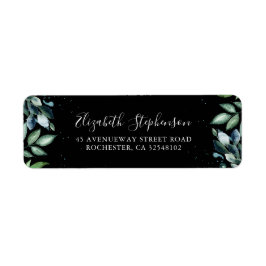 Etiqueta Boda de hojas verdes de color de agua