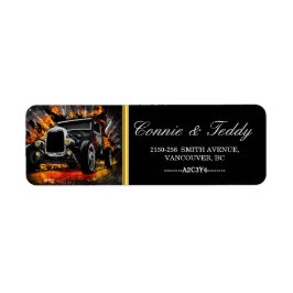Etiqueta Boda de incendios del fiesta Hot Rod Lable