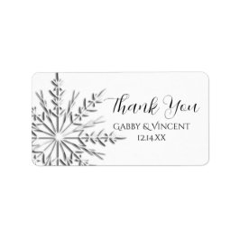 Etiqueta Boda De Invierno De Snowflake Gracias Por Favorece