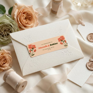 Etiqueta Boda de Jardín Floral Vintage Retro
