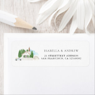 Etiqueta Boda de la Casa de Acuarela de Italia