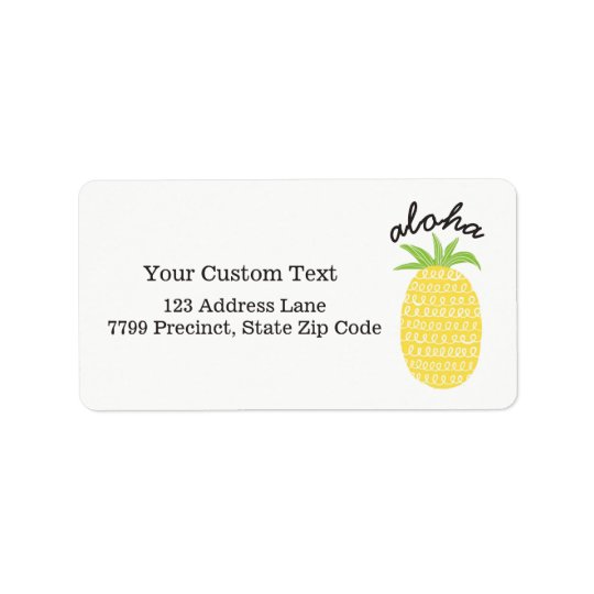 Etiqueta Boda de la hawaiana de la piña o negocio general