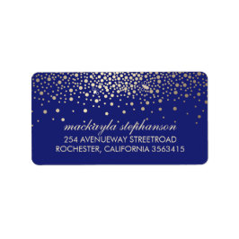 Etiqueta Boda de la Marina de Confetti y Luciérnagas de Oro