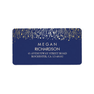 Etiqueta Boda de la Marina y Oro de la Respiración del Bebé