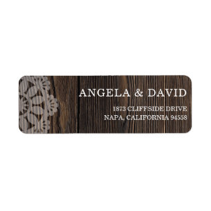 Etiqueta Boda de luces Rustic Wood String