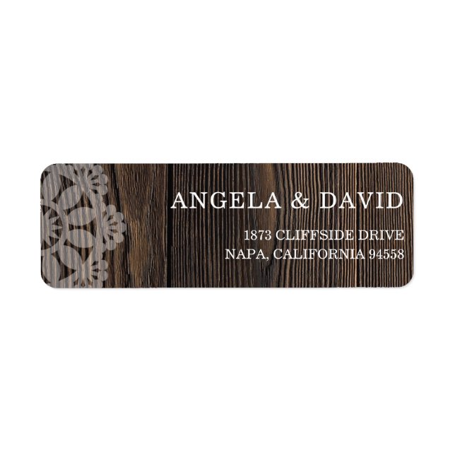 Etiqueta Boda de luces Rustic Wood String (Frente)