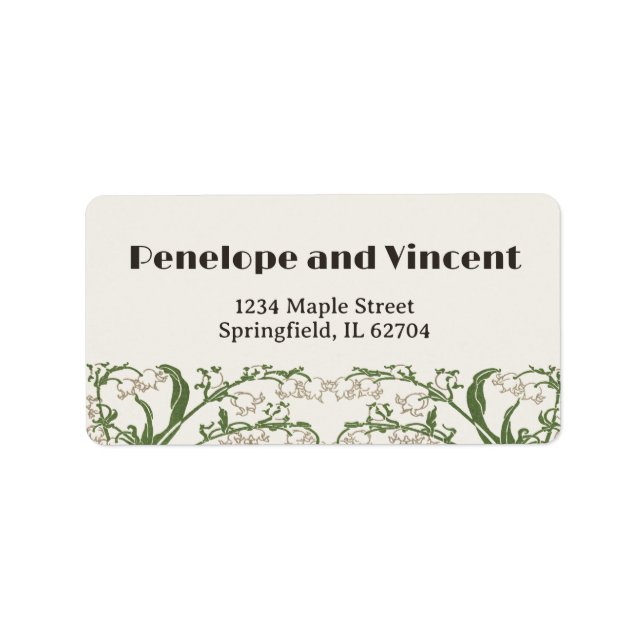 Etiqueta Boda De Nieves Delicada De Estilo Art Nouveau (Frente)