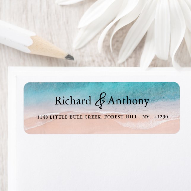 Etiqueta Boda de Ocean Beach (In situ)