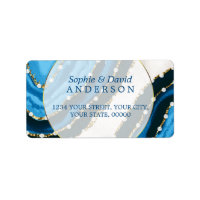 Boda de Perlas de la Marina Azul acuarela Agate