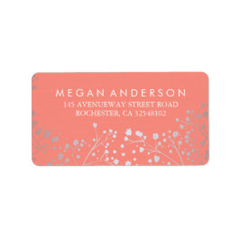 Etiqueta Boda de plata aliento y coral del bebé