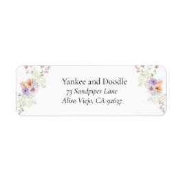 Etiqueta Boda de primavera con flores silvestres modernas