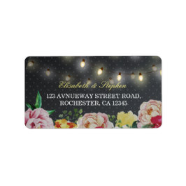 Etiqueta Boda de puntos de Polka de luz blanca blanca y neg