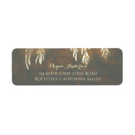 Etiqueta Boda de ramas Gold Willow Tree