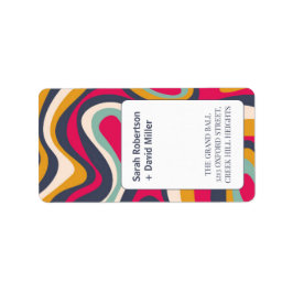 Etiqueta Boda de resumen negrita vibrante