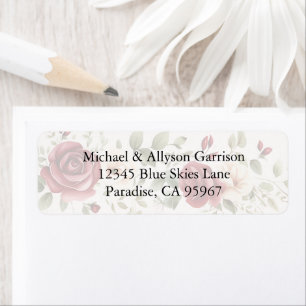 Etiqueta Boda de rosas rosas rosas rojas de Rubor rojas rom