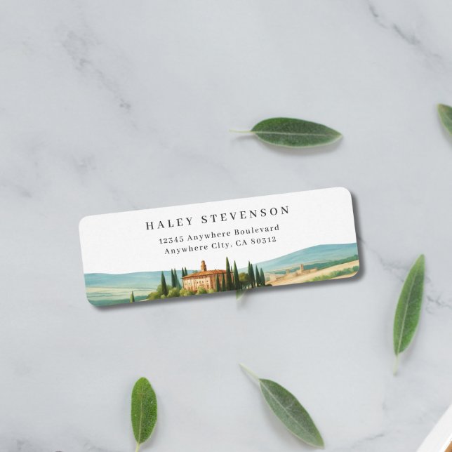 Etiqueta Boda de Skyline de Ilustracion acuático toscano (Subido por el creador)