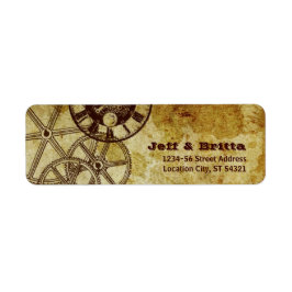 Etiqueta Boda de Steampunk de Faux Antique Gold