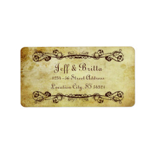 Etiqueta Boda de Steampunk de Faux Antique Gold