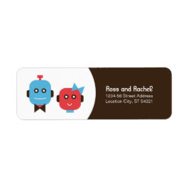 Etiqueta Boda de temas de Robot Cute