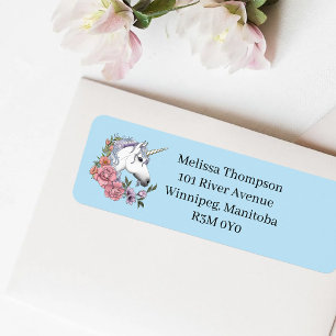 Etiqueta Boda de unicornio blanco