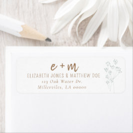 Etiqueta Boda de Verde Floral