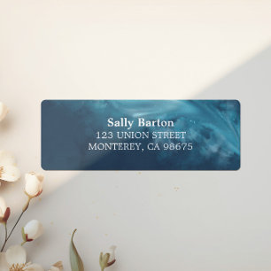 Etiqueta Boda Deep Blue Ocean Wave