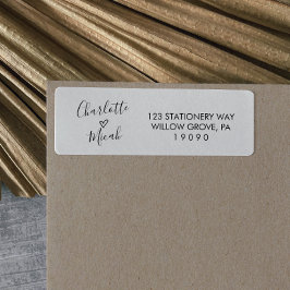 Etiqueta Boda del corazón dibujado a mano