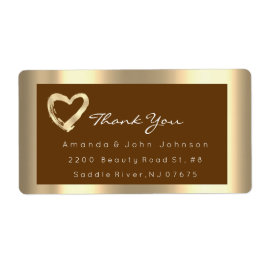 Etiqueta Boda del marco del corazón dorado  de novia RSVP