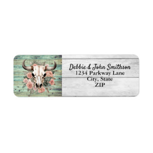 Etiqueta Boda del sabio de la flor de la vaca boho occident